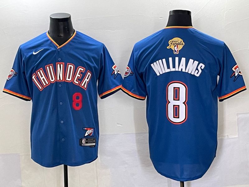 Men 2025 Oklahoma City Thunder #8 Williams Blue Nike Joint Name NBA Jersey style 3